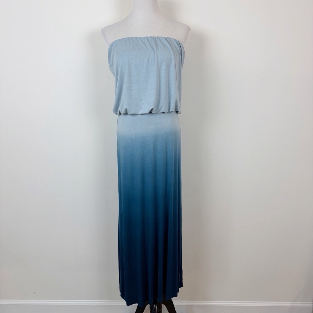 Young Fabulous & Broke Sydney Dress Blue Ombré Strapless Maxi Beach Sky Revolve